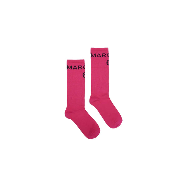 Girls Pink Logo Print Socks