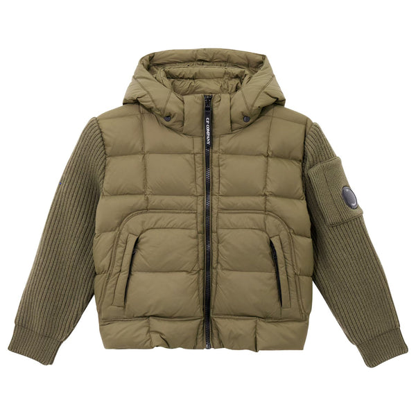 Boys Green Logo-Patch Knitted Zip-Up Jackets