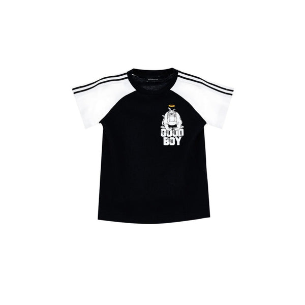 Boys Black Spike Two-Tone T-Shirt
