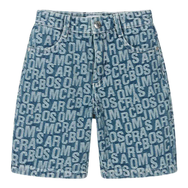 Boys Blue Jacquard Denim Shorts