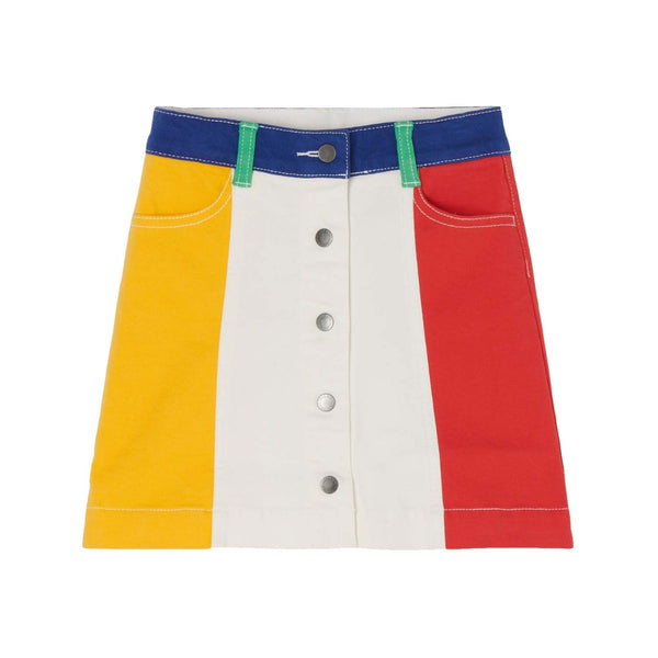 Girls Colour Block Denim Skirt