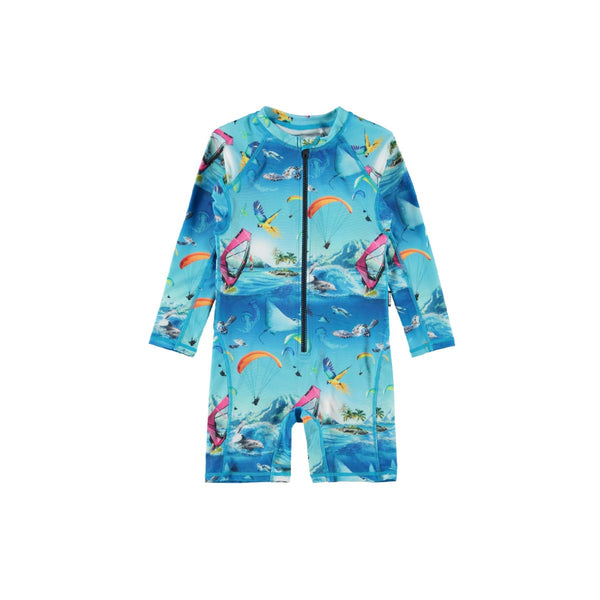 Boys Blue Ocean Onesie -UPF 50+