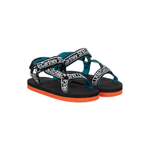 Boys Black & White Logo Sandals