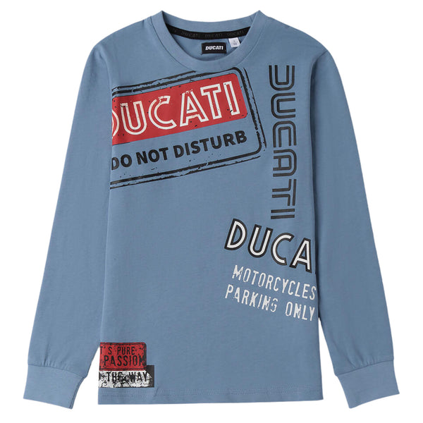 Boys Blue Graphic-Print T-Shirt