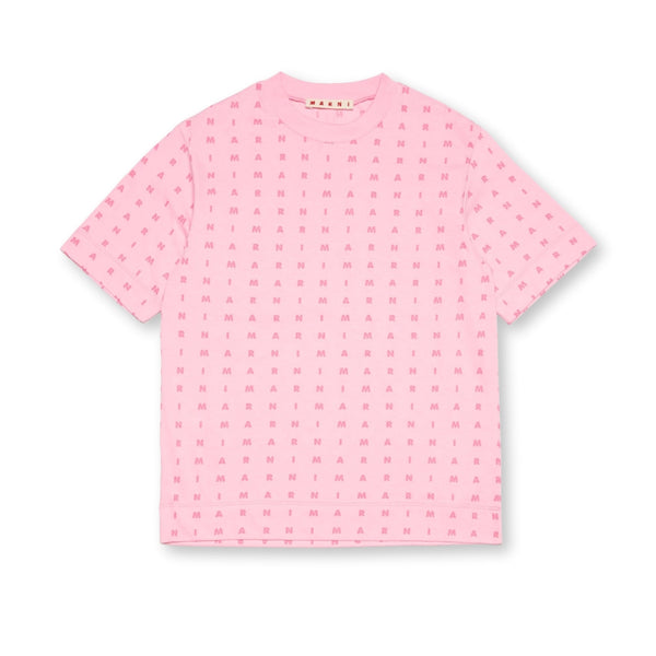 Girls Pink Logo-Print Cotton T-shirt