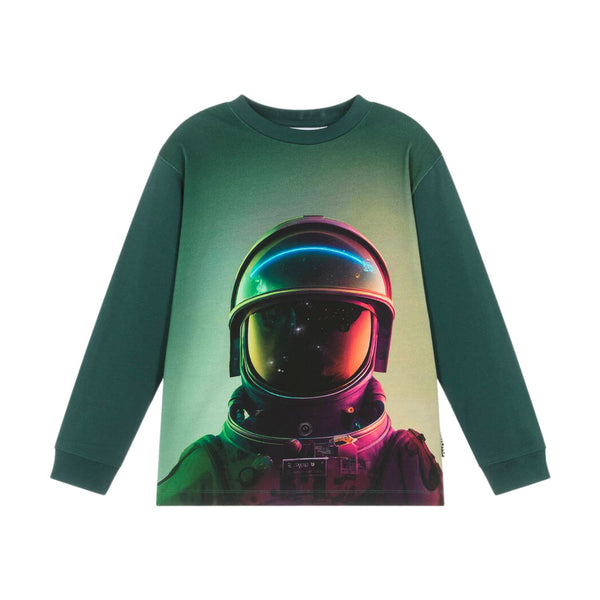 Boys Green Organic Cotton Astronaut T-Shirt