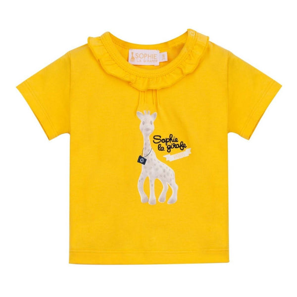 Baby Girls Girafe Logo Print Yellow T-shirt