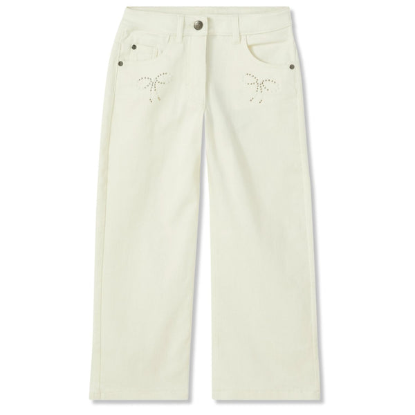 Girls White Flared Legs Jeans