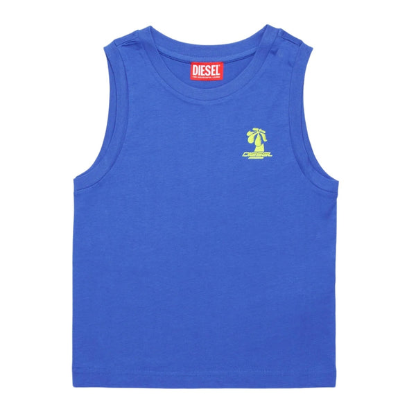 Boys Blue Palm Graphics Sleeveless T-Shirt