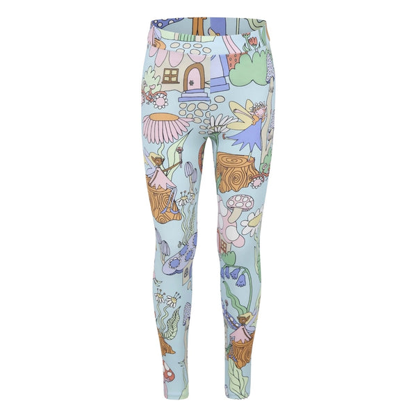 Girls Blue Graphic-Print Leggings
