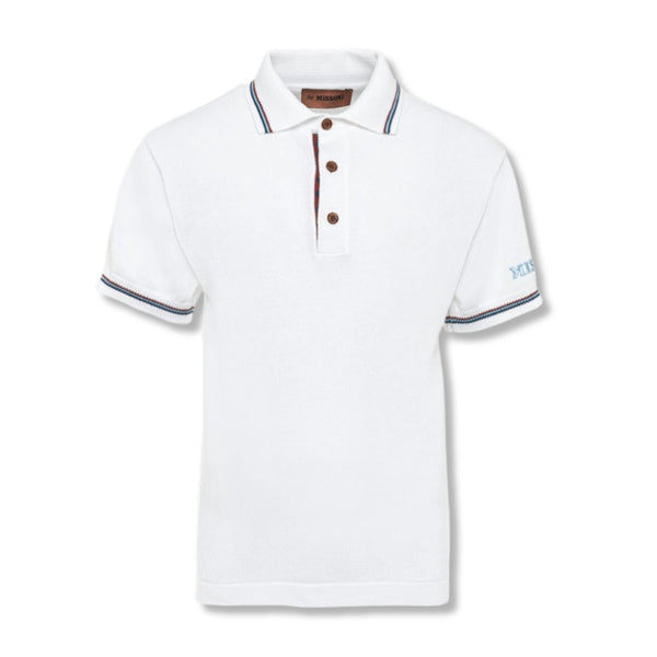 Boys White Logo Polo T-Shirt