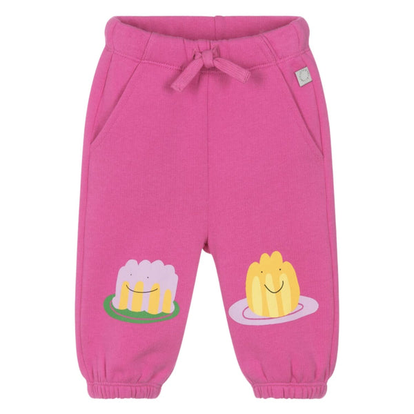 Baby Girls Pink Jelly-Print Drawstring Track Pants