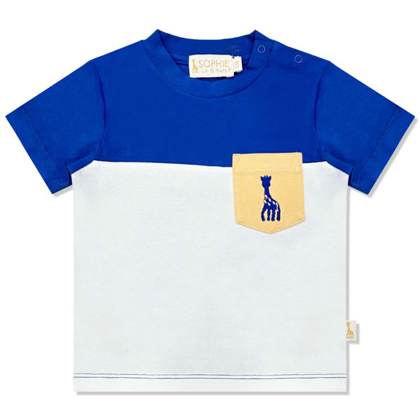 Baby Boys Blue & White Cotton T-Shirt