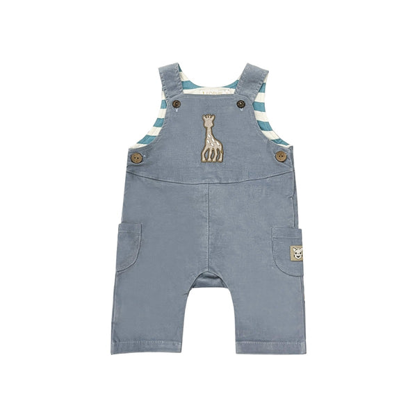 Baby Unisex Blue Logo-Embroidered Jumpsuit