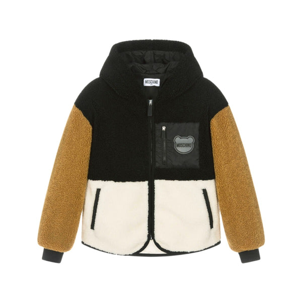 Unisex Black Colourblock Fleece Jacket