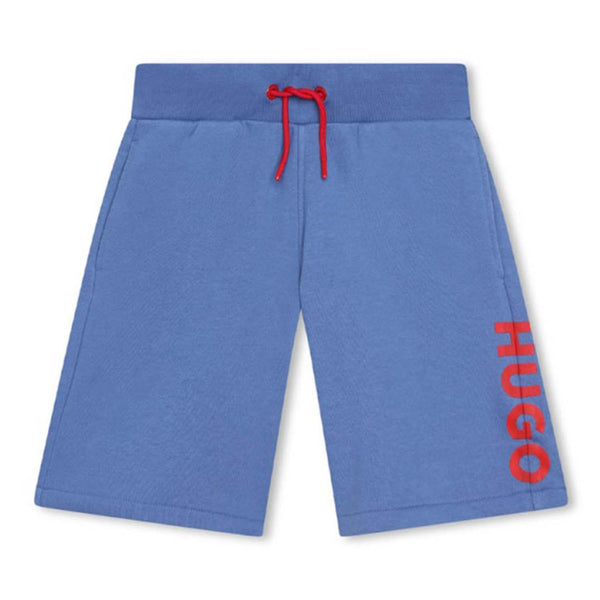 Boys Blue Logo Print Shorts