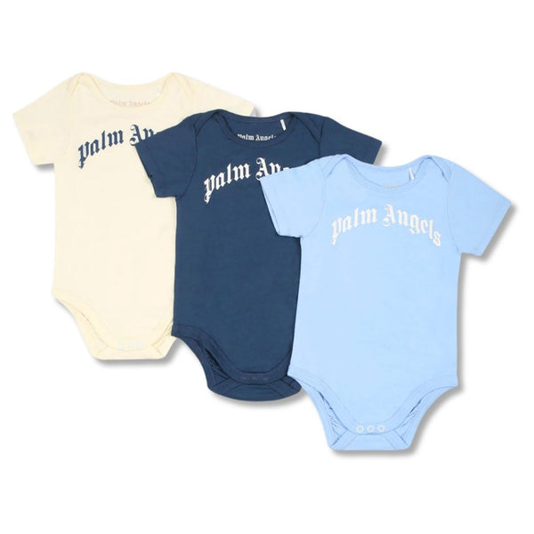 Baby Boys Curved-Logo Bodysuit (Set Of 3)
