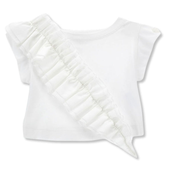 Girls White Top With Maxi Ruffle