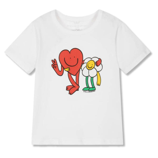 Girls White Graphic-Print T-shirt
