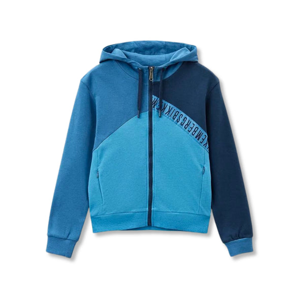 Boys Blue Logo-Print Zip-Up Hoodie
