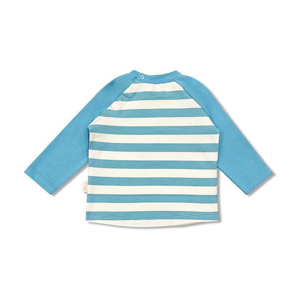 Baby Boys Blue Logo-Embroidered T-Shirt