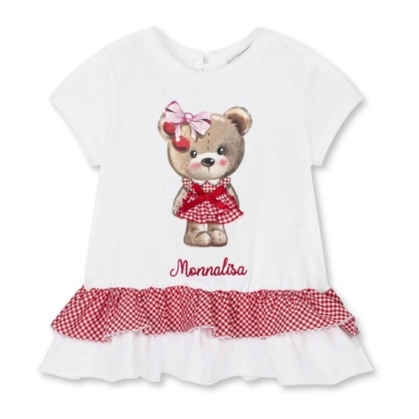 Girls White Cotton Tunic T-Shirt