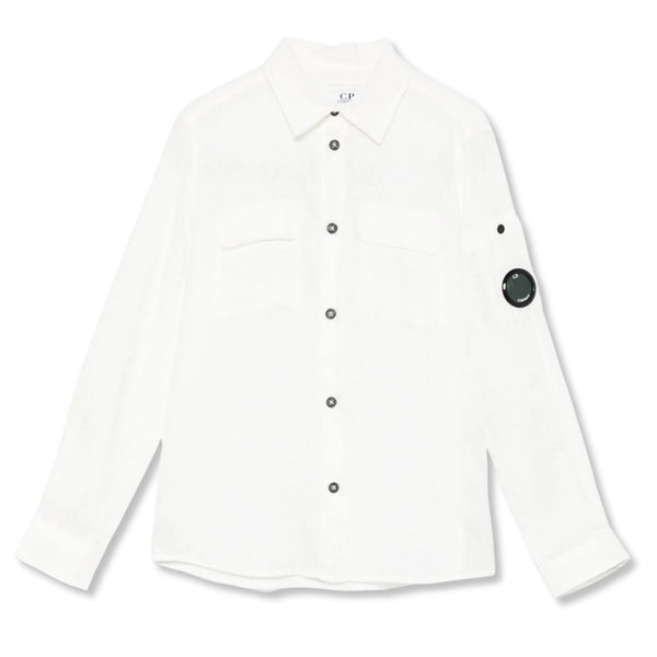 Boys White Lens-Detail Shirt