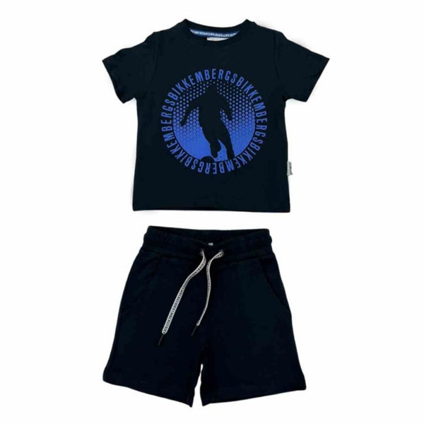 Boys Black Cotton Short Set