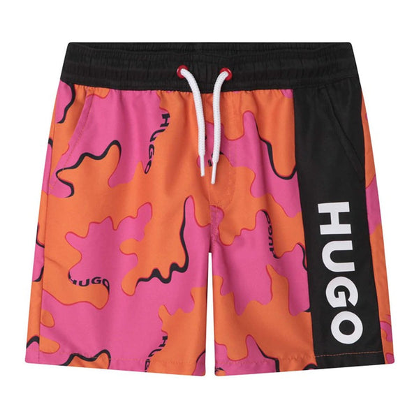 Boys Drawstring Print Swim Shorts