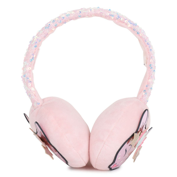 Girls Pink Sequined Ear Muffs