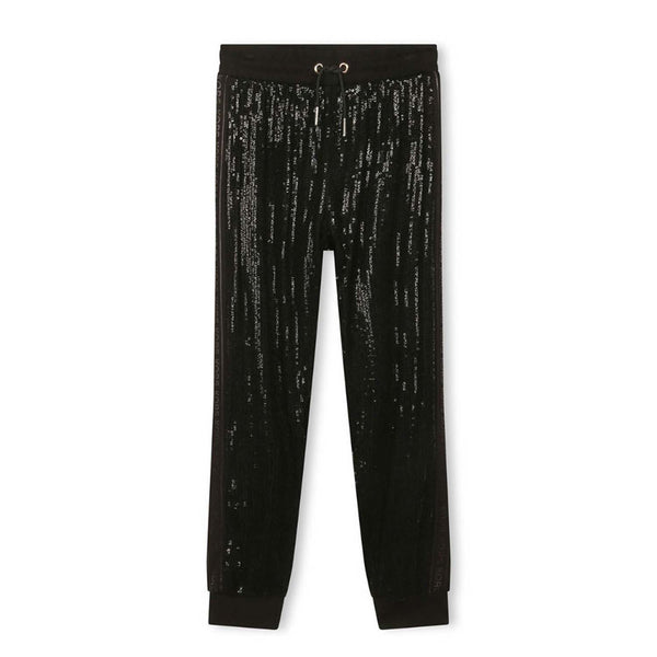 Girls Black Sequin Joggers