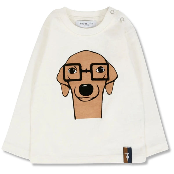 Baby Boys Ivory Logo-Patch T-Shirt