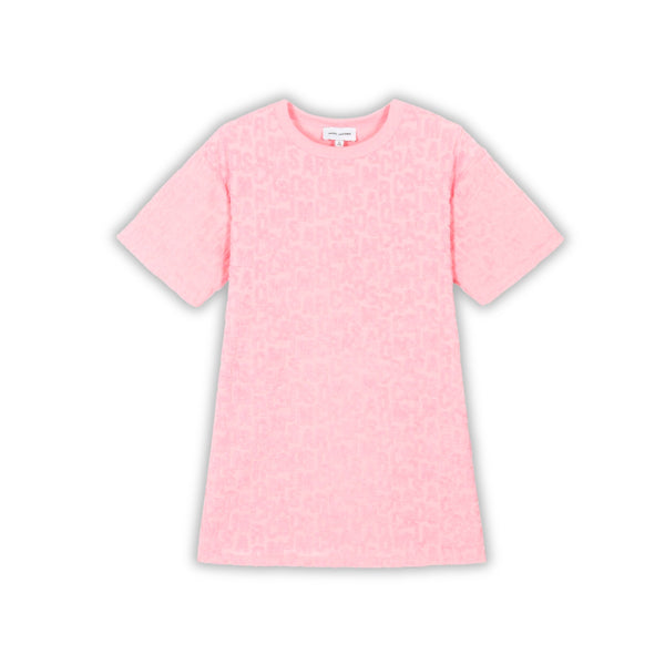Girls Pink Cotton Towelling Dress