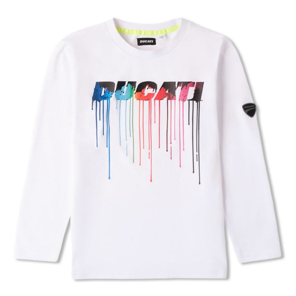 Boys White Logo-Print Cotton T-Shirt