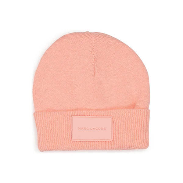 Girls Orange Beanie Logo Hat