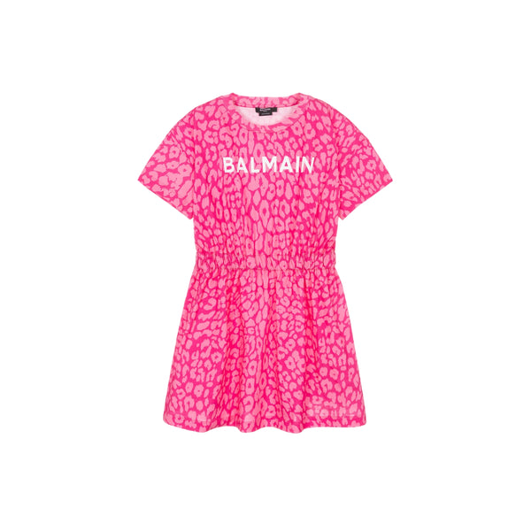 Girls Pink Leopard Print Dress