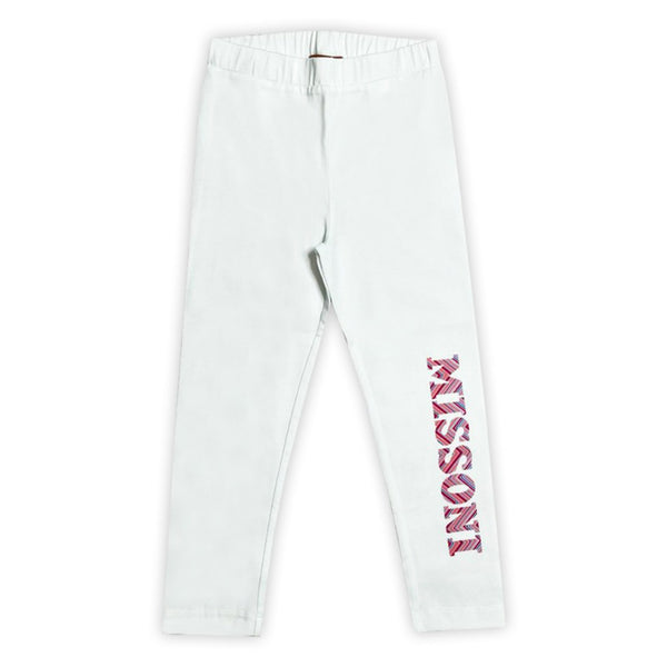 Girls White Logo-Print Leggings