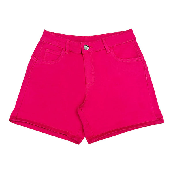 Girls Pink Stretch Cotton Shorts