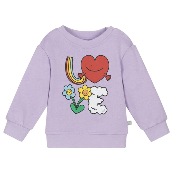 Baby Girls Purple Cartoon-Print Sweatshirt