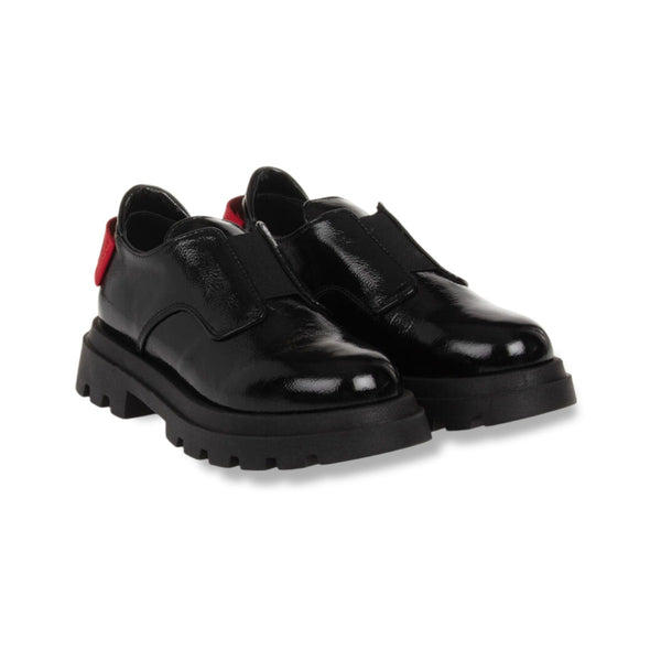 Unisex Black Patent Leather Loafers