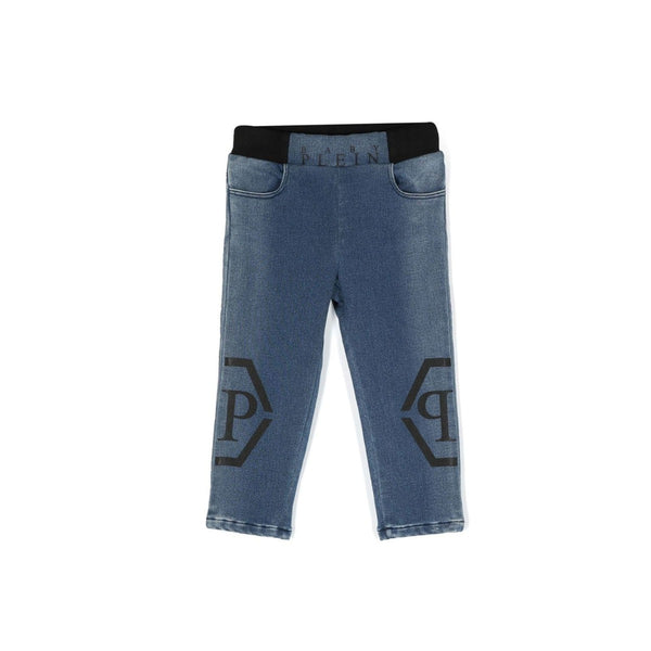 Girls Logo Print Denim Trouser