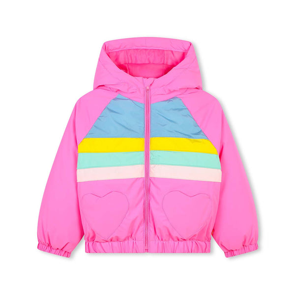 Girls Pink Hooded Puffer Jacket