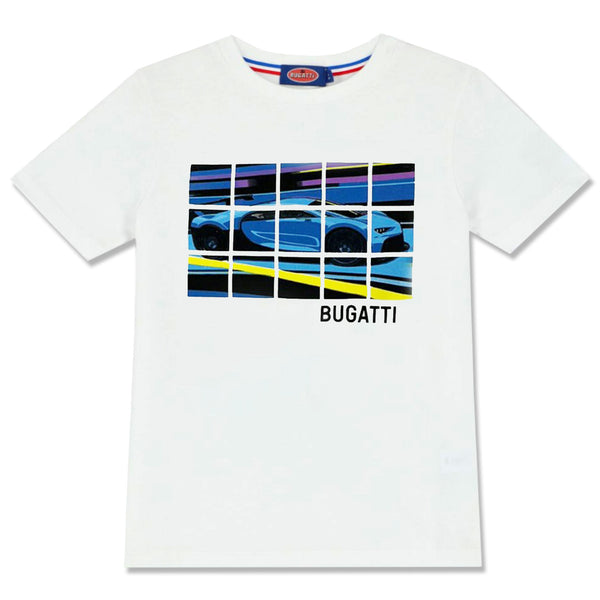 Boys White Sports Car Print T-Shirt