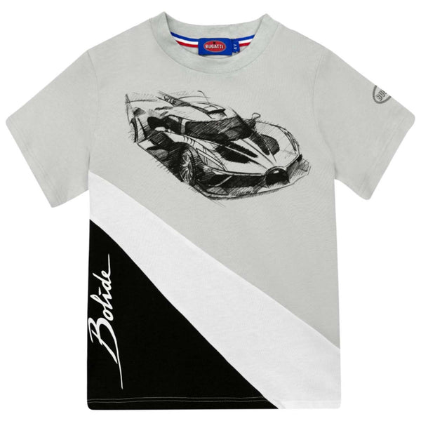 Boys Grey & Black Bugatti Car-Print T-Shirt