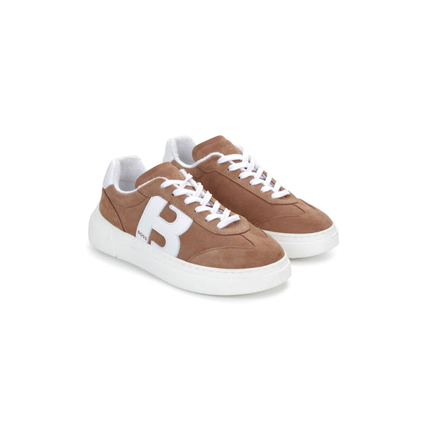 Boys Brown Low Top Suede Sneakers