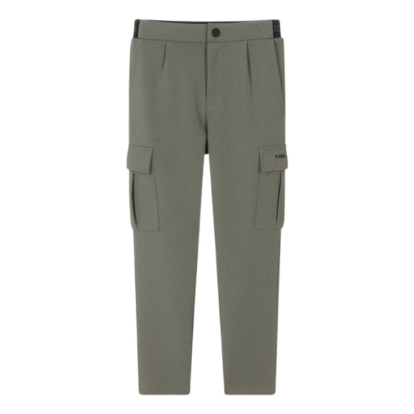 Boys Olive Green Cargo Pockets Joggers