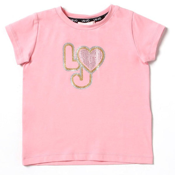 Girls Pink Cotton T-Shirt