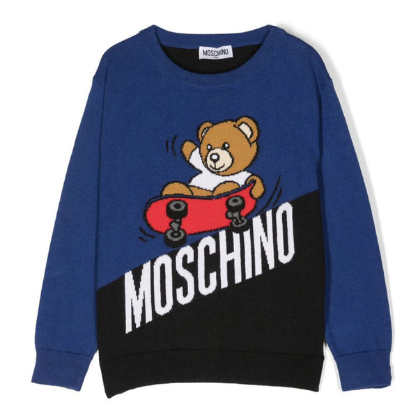 Kids Blue and Black Teddy Sweater