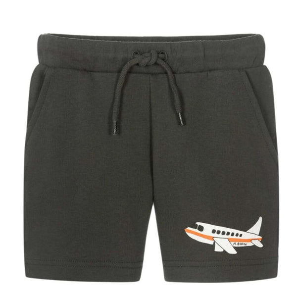 Boys Black Graphic-Print Organic Cotton Shorts
