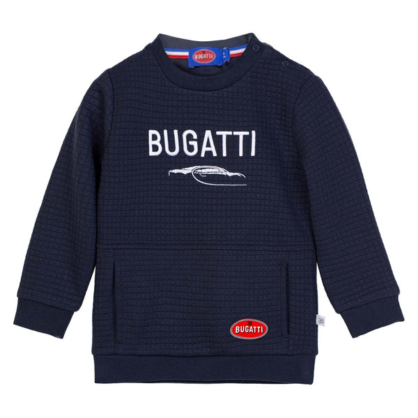 Baby Boys Navy Blue Logo Woolen Sweatshirt